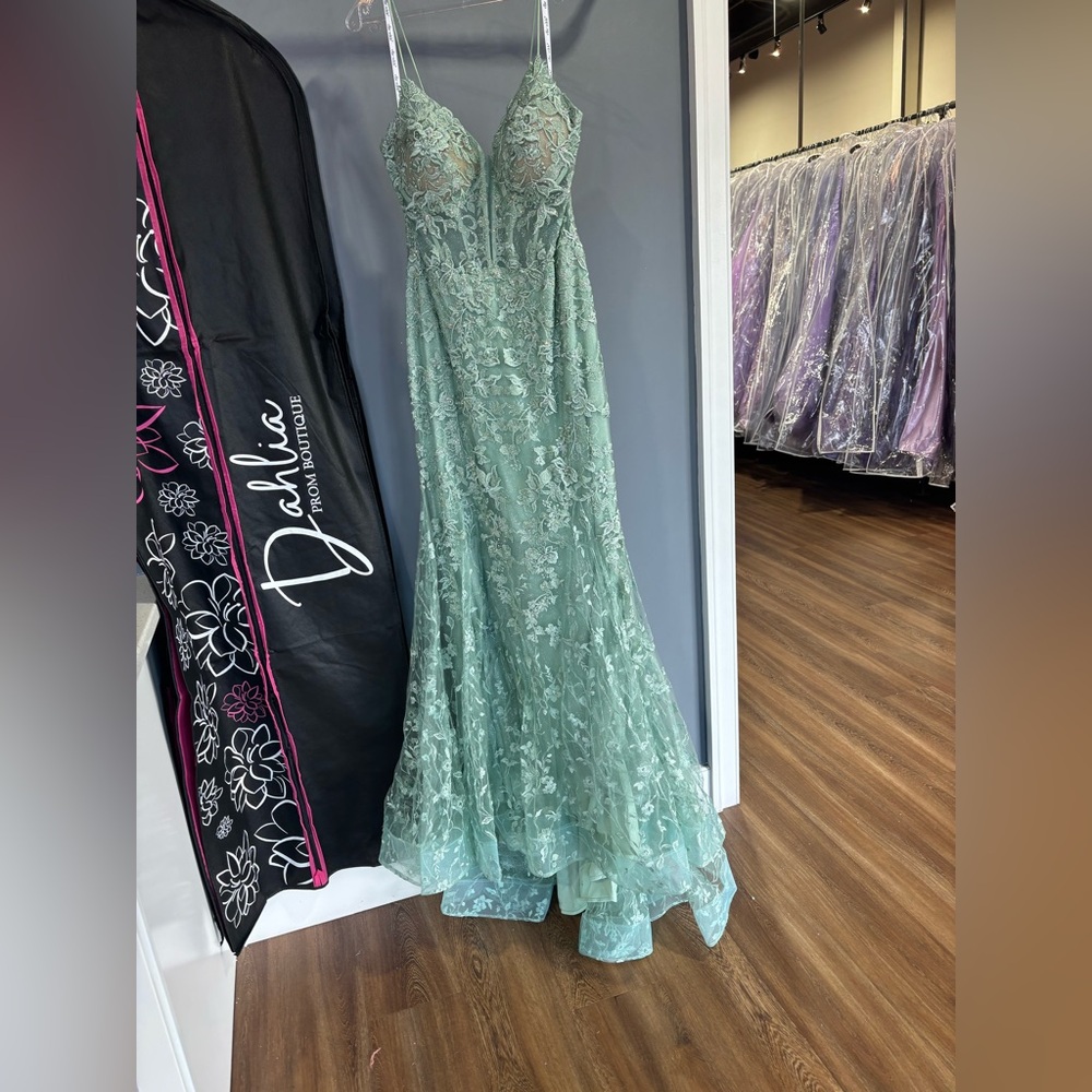 Dalia Sage Green Prom Dress